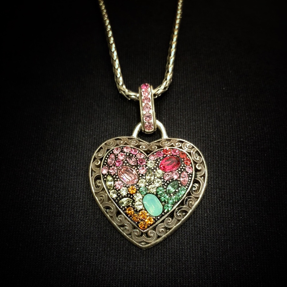 🌸Brighton Jeweled Heart Pendant Necklace